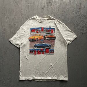 Vintage Cruzin In Style Classic Cars Shirt Mens XL White 90s Hanes